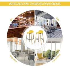 Costway Modern Set Of 4 Barstools 30inch Pub Chairs W/Low Back & Metal Legs Yellow 14 Costway Modern Set Of 4 Barstools 30inch Pub Chairs W/Low Back & Metal Legs Yellow -Homcom Crosley Shop GUEST 00a0ee16 827e 4b7e a346 4d4a841f5386