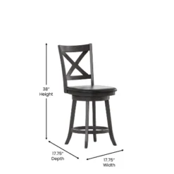 Merrick Lane 24" Classic Wooden Crossback Swivel Counter Height Pub Stool With Upholstered Padded Seat And Integrated Footrest -Homcom Crosley Shop GUEST 00a5b942 79d0 4b07 bdb6 962f1154cffa