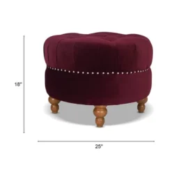 Jennifer Taylor Home La Rosa Victorian Tufted Round Ottoman, Burgundy Velvet 8 Jennifer Taylor Home La Rosa Victorian Tufted Round Ottoman, Burgundy Velvet -Homcom Crosley Shop GUEST 00efc0bd dd2c 4d92 bffa 8aabf533f27c