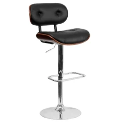 Flash Furniture Bentwood Adjustable Height Barstool With Button Tufted Vinyl Upholstery -Homcom Crosley Shop GUEST 02456466 14a5 4d4f a1c4 9d955ca548a8