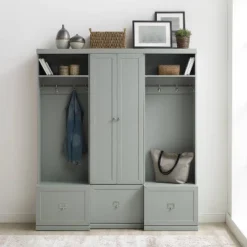 3pc Harper Entryway Set With Pantry Closet And 2 Hall Trees Gray - Crosley -Homcom Crosley Shop GUEST 0269798a bbf3 440a ace3 c79b71da7449