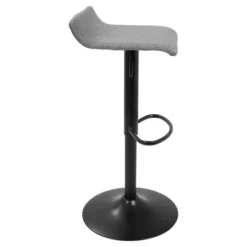 Set Of 2 Ale Xl Contemporary Adjustable Barstool - Black And Gray - Lumisource