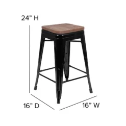 Emma And Oliver 24" High Metal Counter-Height, Indoor Bar Stool With Wood Seat - Stackable Set Of 4 18 Emma And Oliver 24" High Metal Counter-Height, Indoor Bar Stool With Wood Seat - Stackable Set Of 4 -Homcom Crosley Shop GUEST 0334f3f8 ccc7 44ca 9953 1d76cd447252