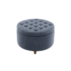 Large Round Tufted Storage Ottoman With Lift Off Lid - WOVENBYRD 28 Large Round Tufted Storage Ottoman With Lift Off Lid - WOVENBYRD -Homcom Crosley Shop GUEST 03749f95 706a 444e beea 45bf2dda4a41
