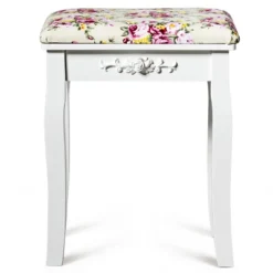Costway Vanity Wood Dressing Stool Padded Chair Makeup Cushion White Backless -Homcom Crosley Shop GUEST 037dceec 1889 4924 9166 350386b2d13c