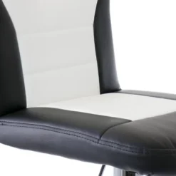 Elama 2 Piece Faux Leather Adjustable Bar Stool In Black And White With Chrome Trim And Base -Homcom Crosley Shop GUEST 041f4b1b b81d 47f6 bc26 9c4a54ce7dd2