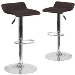 Emma And Oliver 2 Pack Contemporary Vinyl Adjustable Height Barstool With Quilted Wave Seat And Chrome Base -Homcom Crosley Shop GUEST 047972f3 d32b 436a bf28 e69060e47465