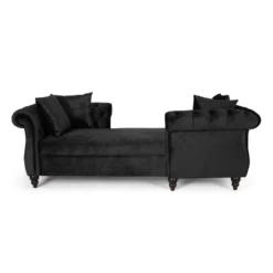 Houck Modern Glam Tufted Velvet Tete-A-Tete Chaise Lounge With Accent Pillows - Christopher Knight Home -Homcom Crosley Shop GUEST 04b38fbf 9186 4ac8 b092 85c93d5fdbd5