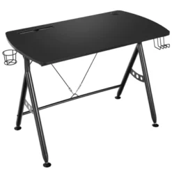 Tangkula Gaming Desk Y-Shaped Computer Table W/Cup Holder & Phone Slot For Home Office Black 13 Tangkula Gaming Desk Y-Shaped Computer Table W/Cup Holder & Phone Slot For Home Office Black -Homcom Crosley Shop GUEST 065174d5 f110 474e 913d 589821b3eb83