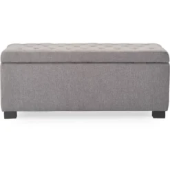 Arlo Tufted Storage Bench Gray - Adore Decor -Homcom Crosley Shop GUEST 06b42a95 b187 4618 8611 90c931a91d1c