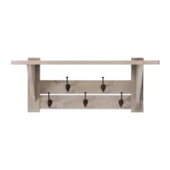 40" Castleton Mango Wood Bench And Coat Hook With Shelf Driftwood - Alaterre Furniture -Homcom Crosley Shop GUEST 07ab881d fb10 47a4 85e5 963fa68a5e15
