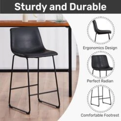 FERPIT Modern Upholstered Faux Leather Bar Stools With Metal Frame 2 Pack -Homcom Crosley Shop GUEST 0827f3a4 5f04 48bc 8e3c 8adfd311fffe