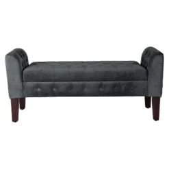 Velvet Tufted Storage Settee Bench - HomePop -Homcom Crosley Shop GUEST 087c77fd a91d 4c52 a591 b2c1aa68893a