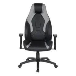 Commander Gaming Chair In Faux Leather Black/Gray - OSP Home Furnishings