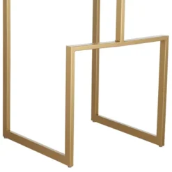 55 Downing Street Gold Metal Bar Stool 29 1/2" High Modern Brown Leather Cushion With Footrest For Kitchen Counter Height Island -Homcom Crosley Shop GUEST 091c4bc1 a0fe 4a08 b1f8 6b7365841a99