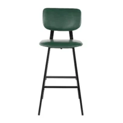 Set Of 2 Foundry Contemporary Barstools Faux Leather Black/Green - LumiSource -Homcom Crosley Shop GUEST 0930d79e f6af 43a9 86bc fbd86c685b28