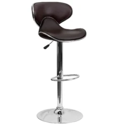 Flash Furniture Contemporary Cozy Mid-Back Vinyl Adjustable Height Barstool With Chrome Base -Homcom Crosley Shop GUEST 09d5f676 2f9d 4591 b4eb 63c6e93bd47a