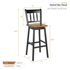 Costway Set Of 2 Swivel Bar Stools 30.5'' Pub Height Dining Bar Chairs Cream -Homcom Crosley Shop GUEST 0a063fe6 ddff 4cab b61d c1a31fb55993