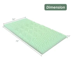 Costway 3 Inch Mattress Topper Cooling Air Foam 5-Zone Pad