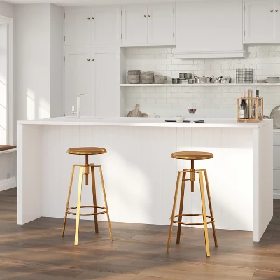 Merrick Lane Industrial Style Bar Stool With Height Adjustable Swivel Seat 3 Merrick Lane Industrial Style Bar Stool With Height Adjustable Swivel Seat