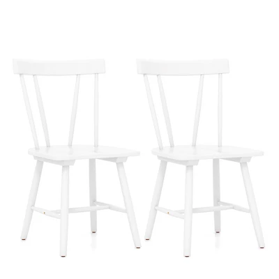 Costway Dining Chairs Set Of 2 Windsor Chairs Wood Armless Chairs With Solid Rubber Wood Black/White 12 Costway Dining Chairs Set Of 2 Windsor Chairs Wood Armless Chairs With Solid Rubber Wood Black/White - Image 10