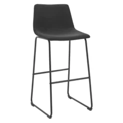 Barton Set Of 2 Myrick Bar Chairs Counter Height Backrest And Footrest, Black -Homcom Crosley Shop GUEST 0b1e9d6f 7926 47df b8d7 50f608195319
