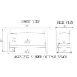 Cottage Bench With Shelf - Alaterre -Homcom Crosley Shop GUEST 0bb8902b ac69 4d3d 92b4 c95774fcc2e6