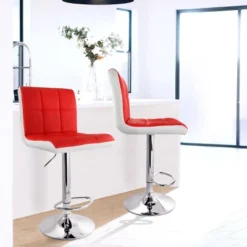 Elama 2 Piece Faux Leather Tufted Bar Stool Set -Homcom Crosley Shop GUEST 0c1873e3 e7d2 4634 915c 16a67bbc9921