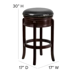 Flash Furniture 29'' High Backless Wood Barstool With Carved Apron And LeatherSoftSoft Swivel Seat -Homcom Crosley Shop GUEST 0c3e7c05 7bb6 45e4 a370 1da4149ba6a7 1