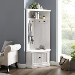 Seaside Corner Hall Tree Distressed White - Crosley -Homcom Crosley Shop GUEST 0c75a1d7 25d8 4b96 a9fd 6baaae0fa9d1