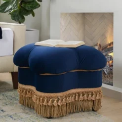 Jennifer Taylor Home Ellen 20" Square Upholstered Clover Ottoman With Bullion Fringe 15 Jennifer Taylor Home Ellen 20" Square Upholstered Clover Ottoman With Bullion Fringe -Homcom Crosley Shop GUEST 0ca2f9e5 48cd 4a46 95ae efd58ef3e704