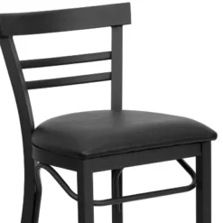 Emma And Oliver Two-Slat Ladder Back Black Metal Restaurant Dining Barstool -Homcom Crosley Shop GUEST 0d549f47 baee 4881 a7d3 d2c91dc57c14