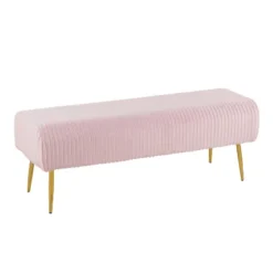 51" Marla Glam Pleated Bench - LumiSource -Homcom Crosley Shop GUEST 0efc71bd c712 47af 8b22 0d1c69b7c1c5