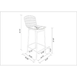 Set Of 3 41.73" Madeline Barstools - Manhattan Comfort