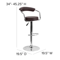 Flash Furniture Contemporary Vinyl Adjustable Height Barstool With Arms And Chrome Base -Homcom Crosley Shop GUEST 105f8a27 45d4 46c6 864e e6d6317cd74e