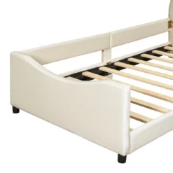 Twin Size Upholstered Daybed Platform Bed With Rabbit Ear Shaped Headboard-ModernLuxe -Homcom Crosley Shop GUEST 113dc5c1 e641 481c 9328 31814decb45e