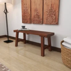 Mahogany Wood Bench Brown - Olivia & May -Homcom Crosley Shop GUEST 1158e115 3b5d 4b10 9832 538dc86313dd