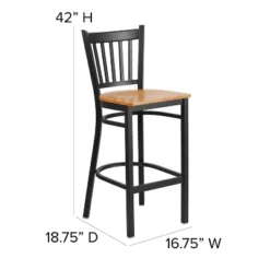Flash Furniture Black Vertical Back Metal Restaurant Barstool -Homcom Crosley Shop GUEST 115e747b 4592 4e2b 9a66 780de4bedc2d