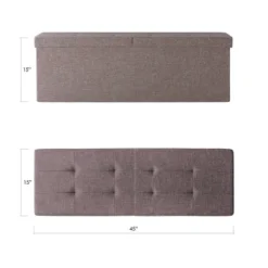 45" Folding Toy Box Chest With Smart Lift Top Upholstered Tufted Storage Ottoman - Mellow -Homcom Crosley Shop GUEST 13671717 3a76 4510 bd8a d2b55087c8dc