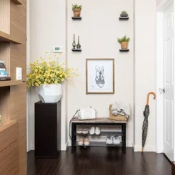 31.5" Entryway Storage Bench And Shoe Rack Distressed Wood Finish Brown - Danya B. -Homcom Crosley Shop GUEST 1384c368 1435 4ac3 9d42 e052ec852822