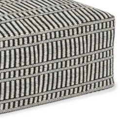 Wonda Square Woven PET Polyester Pouf Black/White - WyndenHall -Homcom Crosley Shop GUEST 14c570b6 2234 485d a31c fecd91acbd47