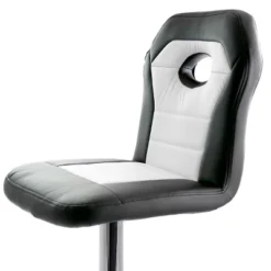 Elama 2 Piece Faux Leather Adjustable Bar Stool In Black And White With Chrome Trim And Base -Homcom Crosley Shop GUEST 152aaf2b d090 47fd 9517 037fd59a37fc