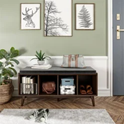 Brittany Mid Century Modern Entryway Bench Walnut - Novogratz 13 Brittany Mid Century Modern Entryway Bench Walnut - Novogratz -Homcom Crosley Shop GUEST 1537bc32 3dc5 4085 89e4 9b5b99d46d35