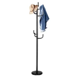 Costway Metal Coat Rack Hat Stand Tree Hanger Hall Umbrella Holder Hooks Black