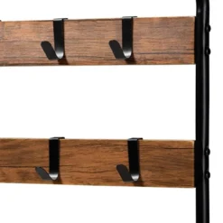Aislin Distressed Wood And Metal Finished Entryway Hall Tree Brown/Black - Baxton Studio -Homcom Crosley Shop GUEST 15693fcc 4c8d 49a8 9c7b e8b798ee17b5