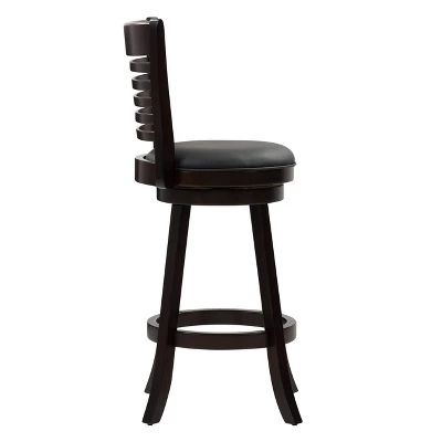 Set Of 2 Woodgrove Bar Height Stool With Slat Backrest Black - CorLiving 4 Set Of 2 Woodgrove Bar Height Stool With Slat Backrest Black - CorLiving - Image 2