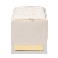 Powell Velvet Fabric Upholstered And PU Leather Ottoman Gold - Baxton Studio 12 Powell Velvet Fabric Upholstered And PU Leather Ottoman Gold - Baxton Studio -Homcom Crosley Shop GUEST 15e2f447 2b90 4317 98f5 1e63241f5325