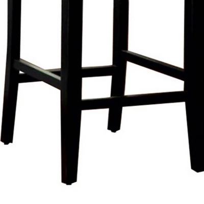 Set Of 2 Contemporary Barstools White/Black - Benzara 5 Set Of 2 Contemporary Barstools White/Black - Benzara - Image 3