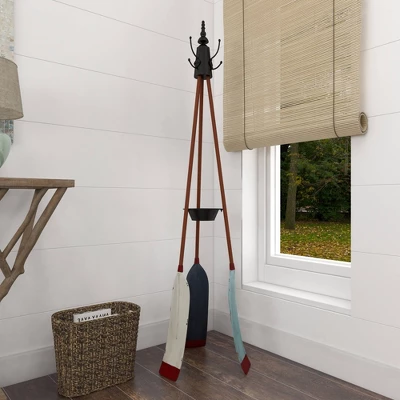 Metal Nautical Style Coat Rack Tripod Base - Olivia & May 11 Metal Nautical Style Coat Rack Tripod Base - Olivia & May - Image 9
