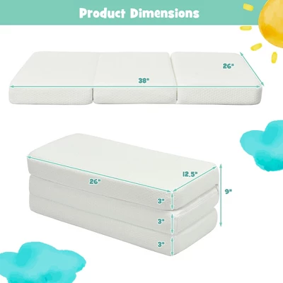 Tri-Fold Pack N Play Mattress Pad Foldable Crib Mattress Soft Memory Foam 11 Tri-Fold Pack N Play Mattress Pad Foldable Crib Mattress Soft Memory Foam - Image 9